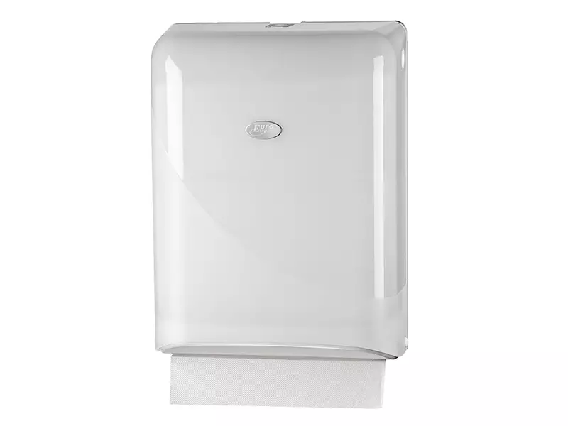 Distributeur de serviettes pliantes Euro Products Pearl White, pliage en Z et en accordéon