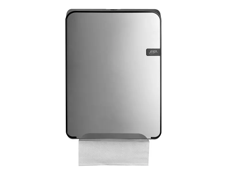 Euro Products Quartz Silver towel dispenser multifold and C-fold
