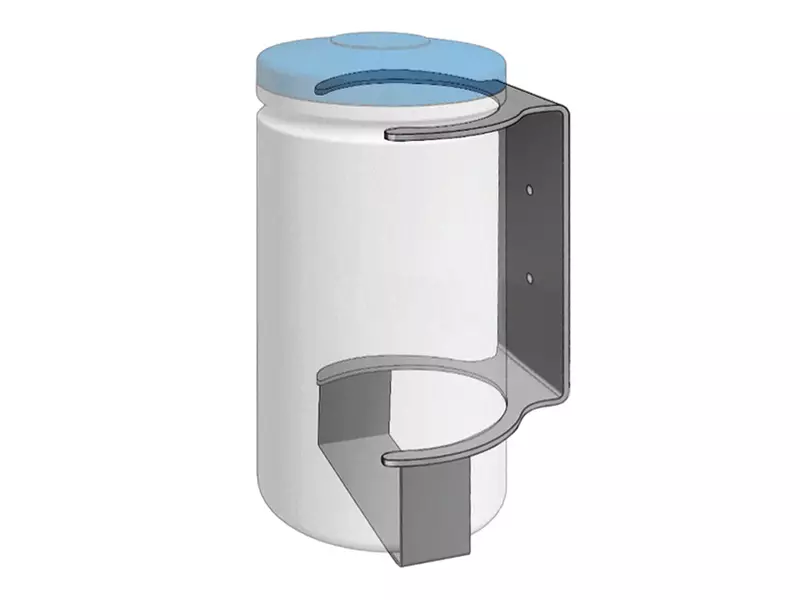 Wandhouder RVS voor PAL 2 liter tube hygiëne wipes