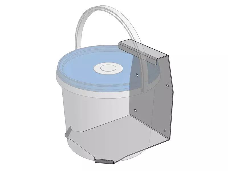 Support mural en acier inoxydable pour seau PAL de 8 litres
