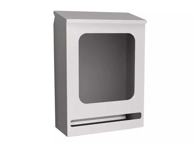 Stainless steel dispenser with viewing window for disposable hairnets