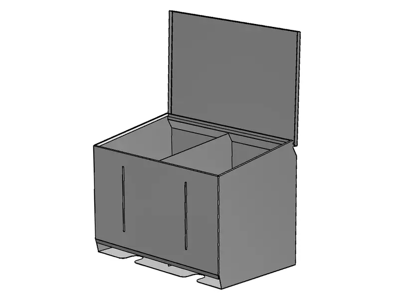 Dispenser RVS dubbel 608x399x450 mm t.b.v. disposables