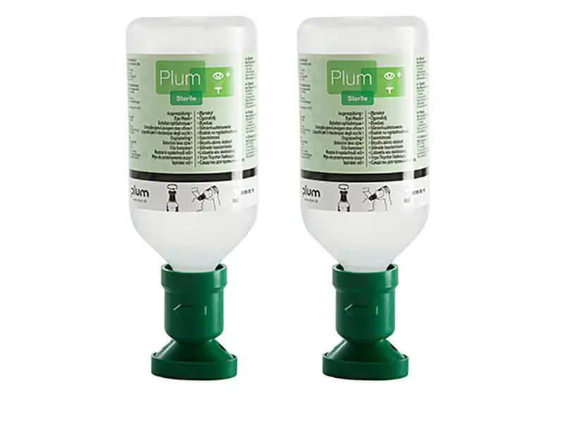 Station de lavage oculaire Plum 4650, boîte de chlorure de sodium stérile 2 x 500 ml