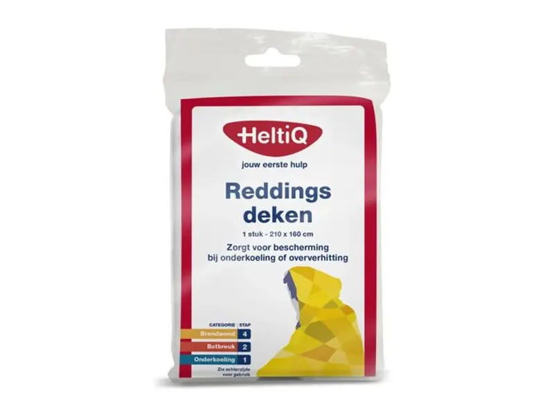 Reddingsdeken HeltiQ 160x210 cm goud/zilver