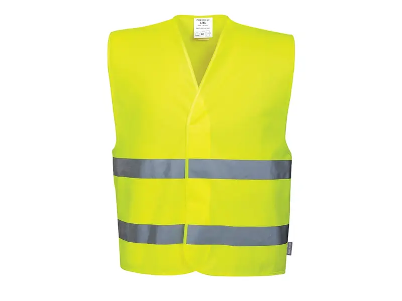 Gilet de sécurité Portwest C474 haute visibilité à deux bandes, jaune fluorescent, taille S/M