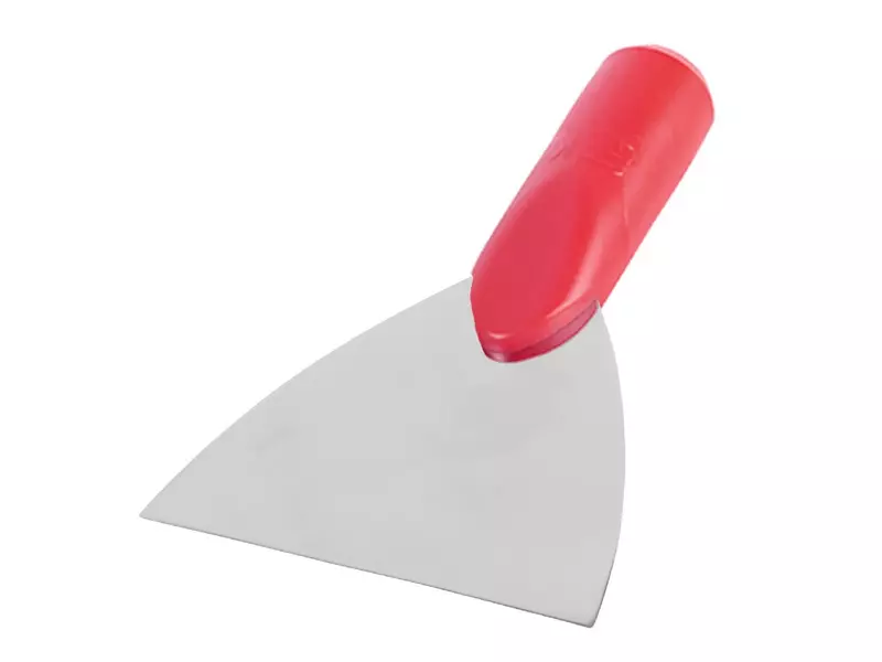 Grattoir de sol FBK 28122-3, lame rigide en acier inoxydable 120 mm, rouge