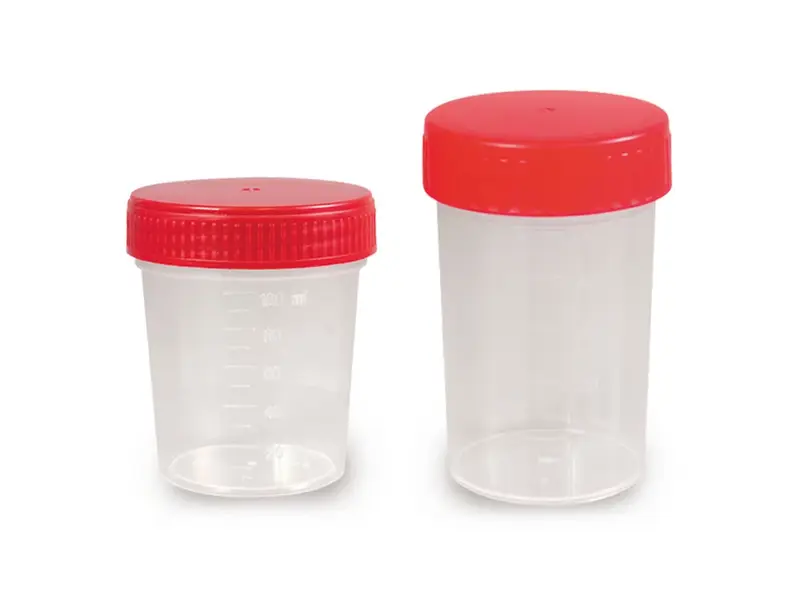 Sterile PP sample jar with screw cap 30 ml transparent