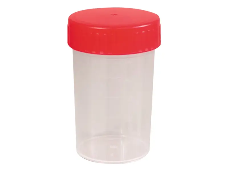 Sterile PP sample jar with screw cap 30 ml transparent