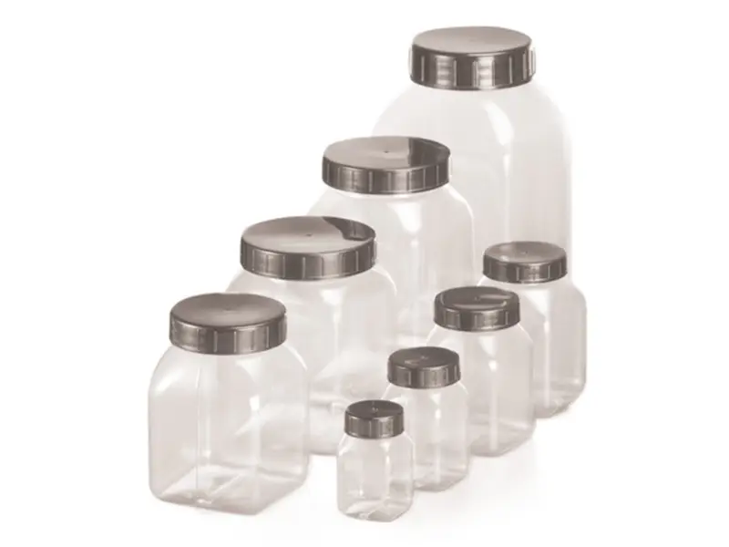 Sample jar wide neck PVC with screw cap 300 ml transparent