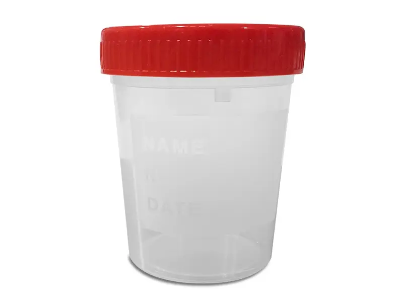 Pot d'échantillon en PP transparent avec bouchon à vis, 150 ml