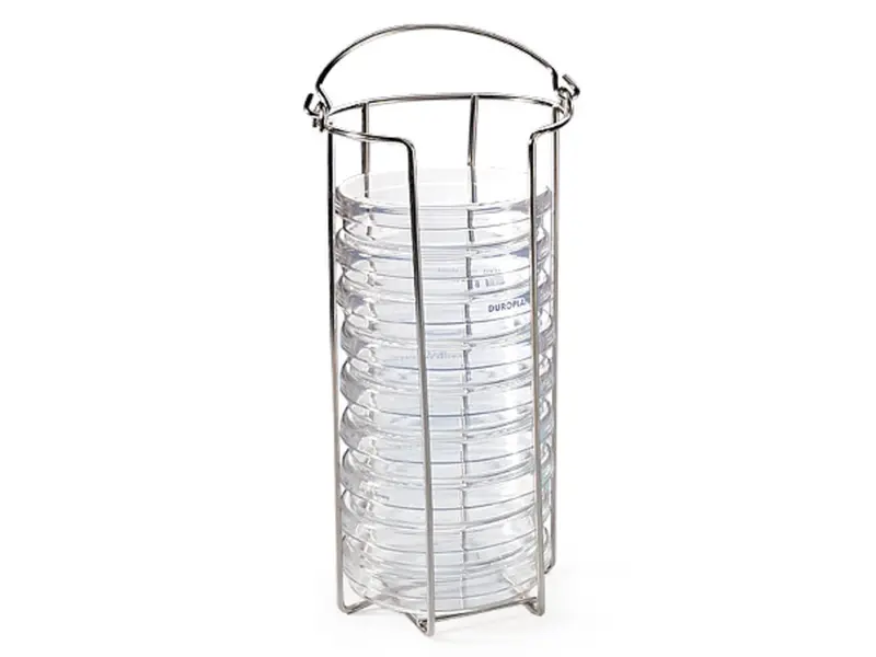 Support pour boîte de Petri en acier inoxydable