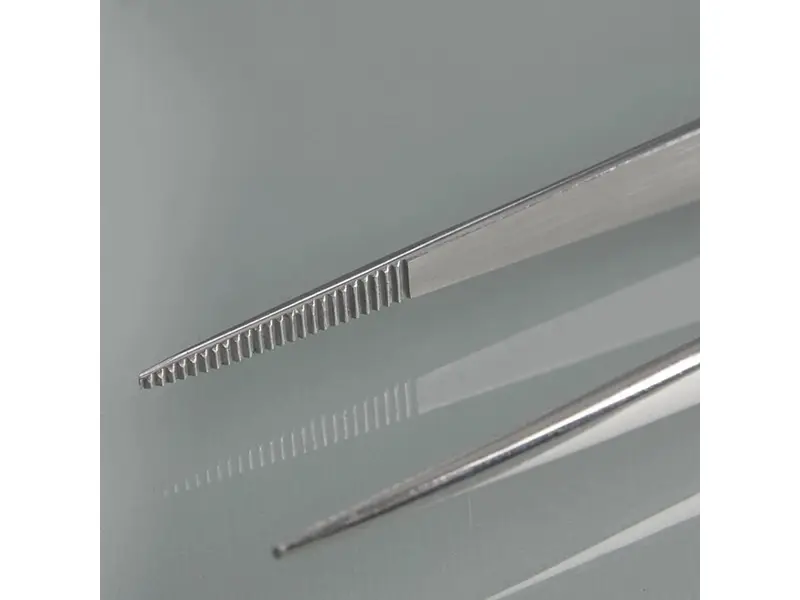 Pince à épiler Bürkle en acier inoxydable, droite et pointue, 13 cm