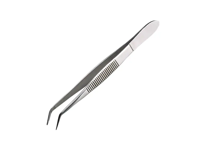 Bürkle pincet RVS gebogen scherp 13 cm
