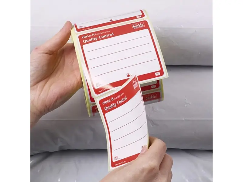 Close-it etiket onbedrukt Food & Pharma 95x95 mm wit