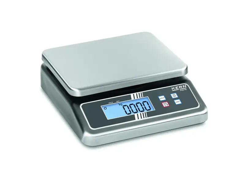 Balance de table Kern FOB-NL en acier inoxydable, double plage de mesure de 5 à 7,5 kg
