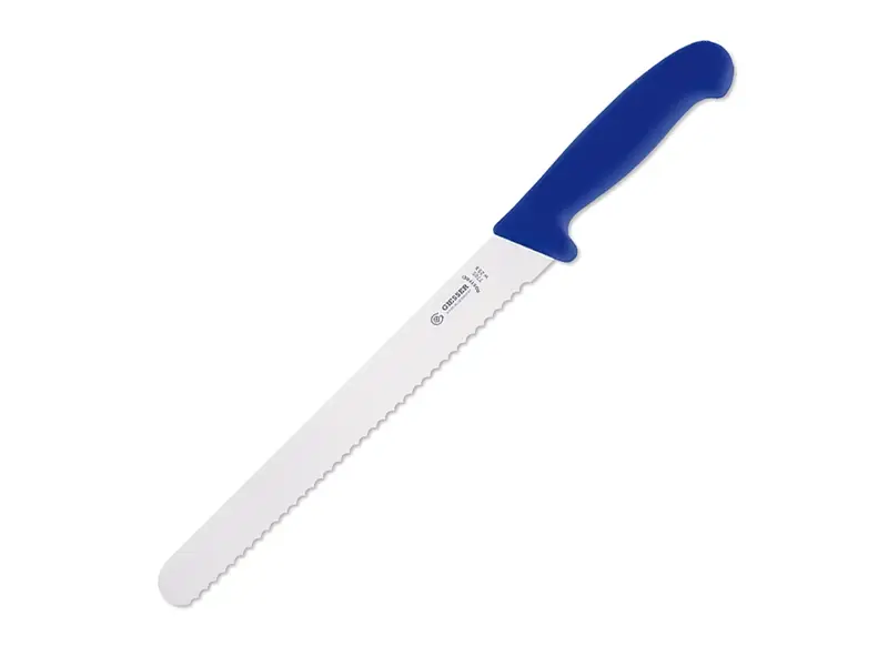 Vleeswaren mes gekarteld Giesser 7705 w lemmet 25 cm blauw