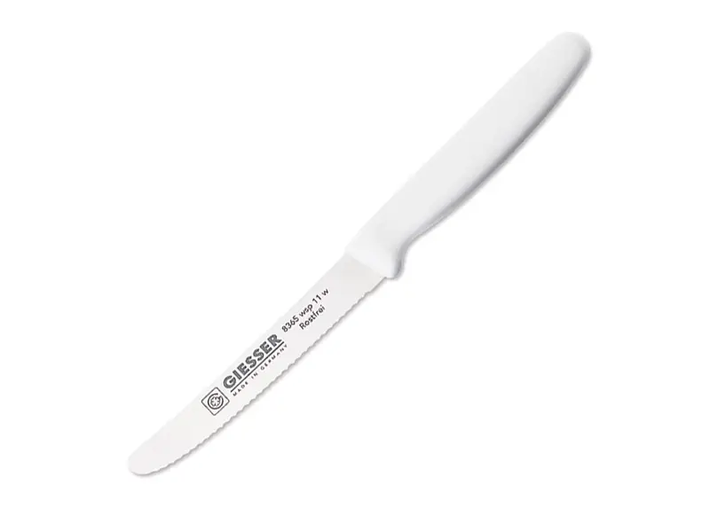 Couteau universel dentelé Giesser 8365 WSP, lame de 11 cm, blanc