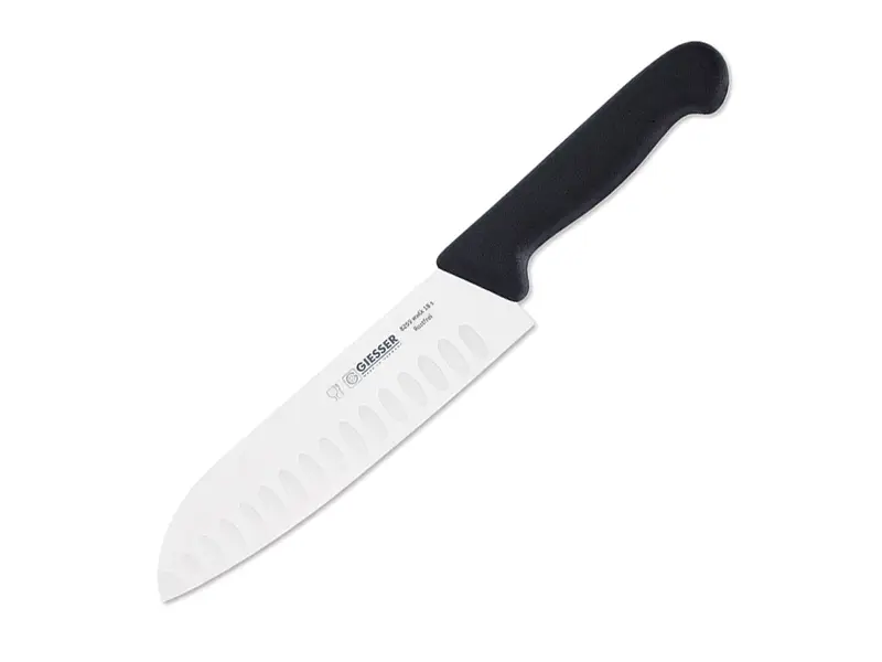 Chef's knife Santoku notches Giesser 8269 wwlk blade 18 cm black