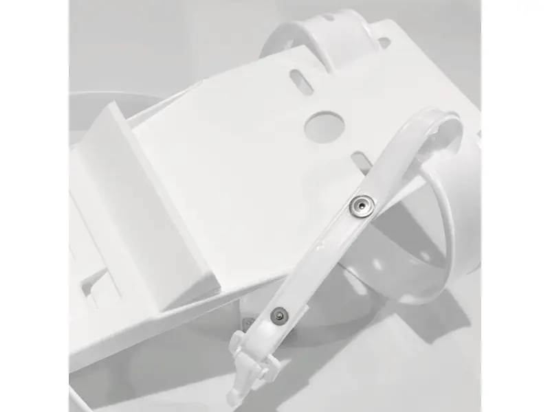 Porte-couteaux en plastique blanc pour 2 à 3 couteaux, avec sangle.