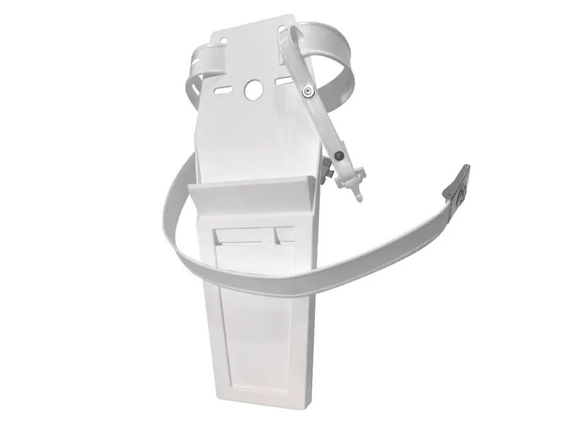 Porte-couteaux en plastique blanc pour 2 à 3 couteaux, avec sangle.