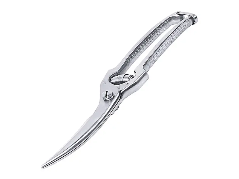 Stainless steel poultry shears with curved blade, 8 cm