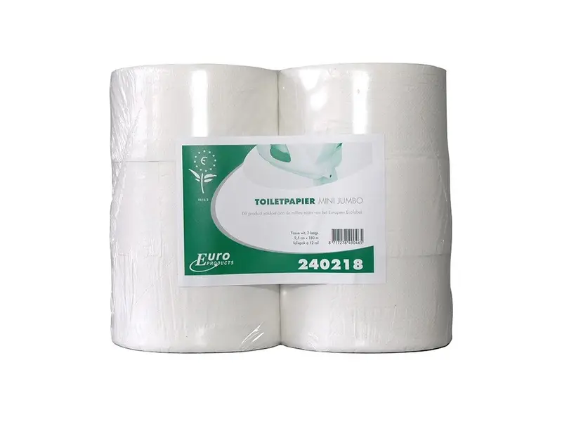 Papier toilette Euro Products Mini Jumbo 2 plis recyclé 720 feuilles blanc