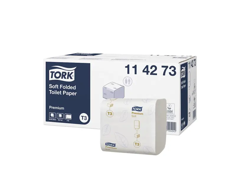 Tork zacht gevouwen toiletpapier 2-laags premium T3 wit