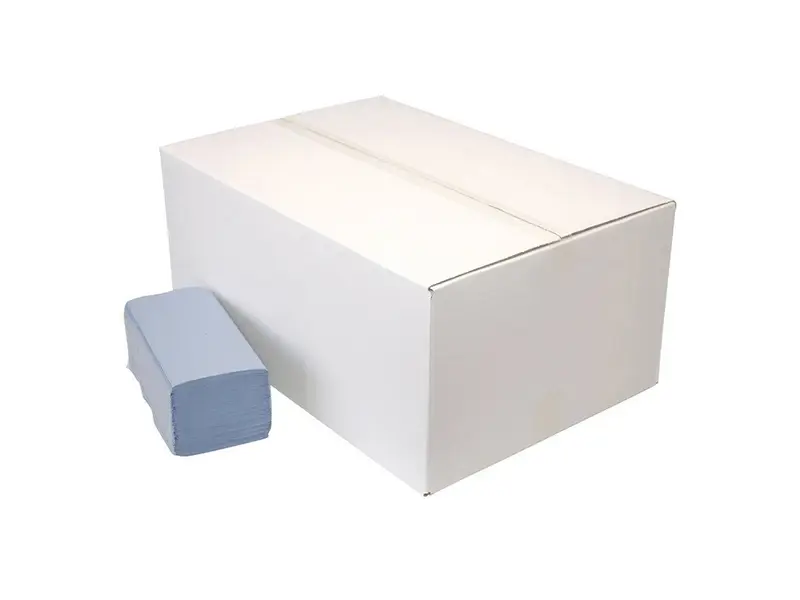 Euro Products handdoekpapier Z-vouw recycled 1-laags 230x250 mm blauw