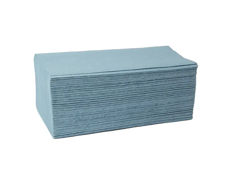 Euro Products handdoekpapier Z-vouw recycled 1-laags 230x250 mm blauw