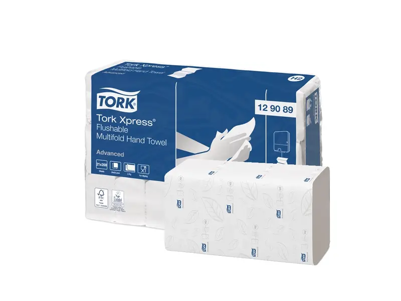 Papier essuie-tout Tork Xpress Multifold 2 couches soluble H2 blanc