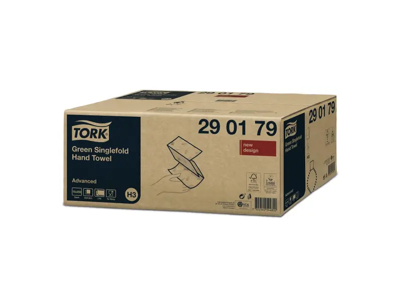 Essuie-tout verts Tork Z-fold Advanced H3 à 2 plis
