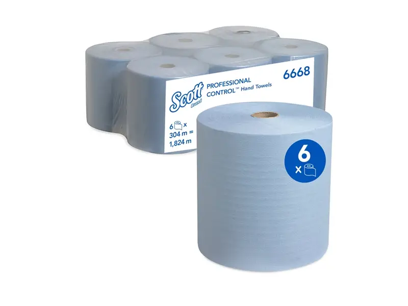 Kimberly-Clark Scott 6668 handdoekrol 1-laags 304 meter blauw