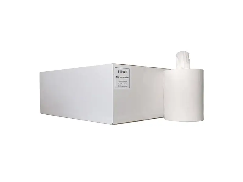 Papier de nettoyage Euro Products midi sans mandrin, 1 pli de cellulose, blanc, 275 mètres