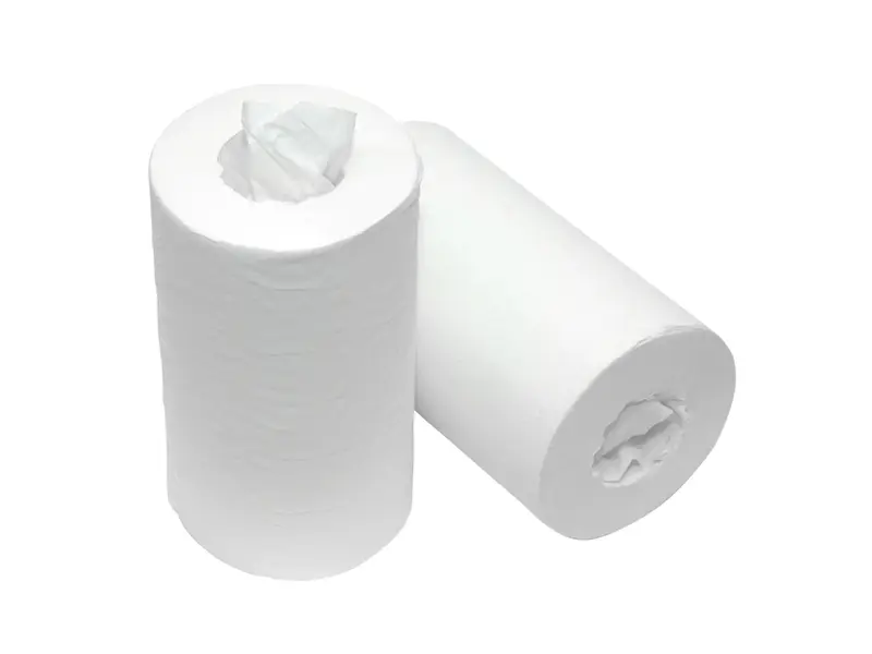 Papier de nettoyage Euro Products mini sans mandrin, 1 pli de cellulose, blanc, 120 mètres