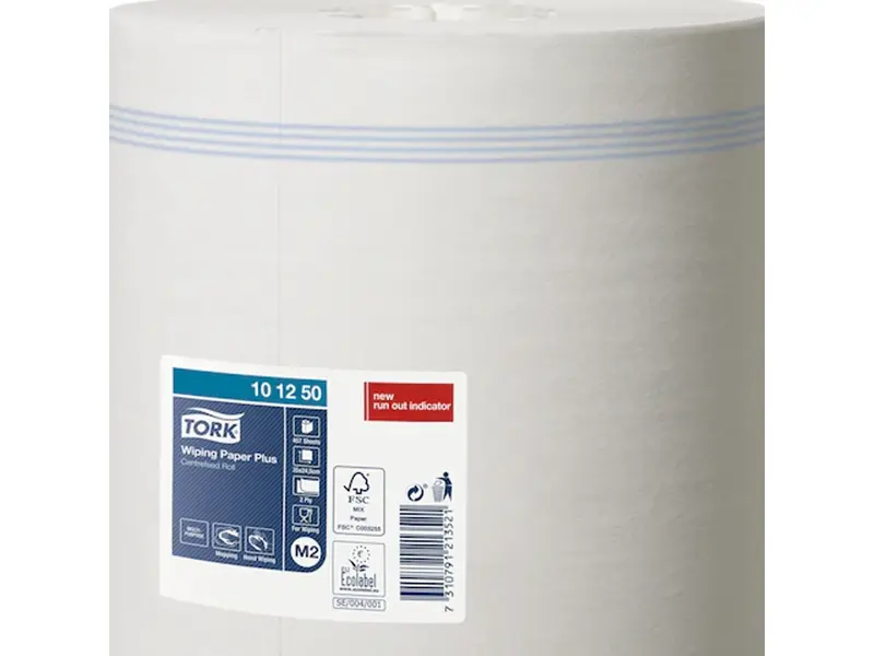 Rouleau de papier de nettoyage Tork Wiping Paper Plus midi M2 2 plis 160 mètres blanc