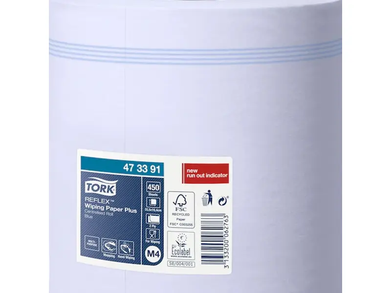 Tork Reflex Plus Centerfeed M4 poetspapier midi 2-laags blauw