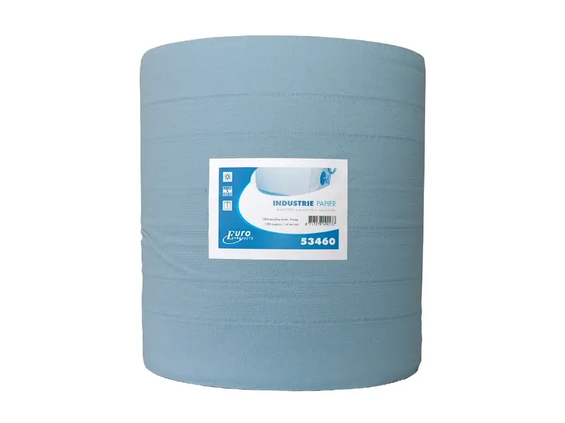 Euro Products cleaning paper industrial roll 3-ply recycled 400 meters blue
