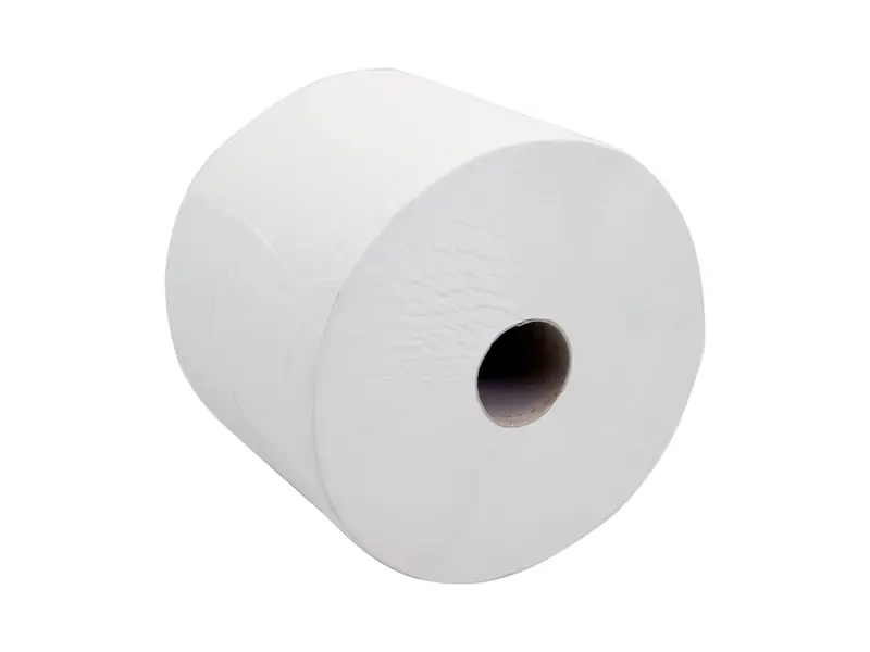 Rouleau de papier de nettoyage industriel Euro Products, 1 pli recyclé, 1000 mètres, blanc