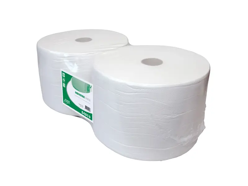 Rouleau de papier de nettoyage industriel Euro Products, 1 pli recyclé, 1000 mètres, blanc