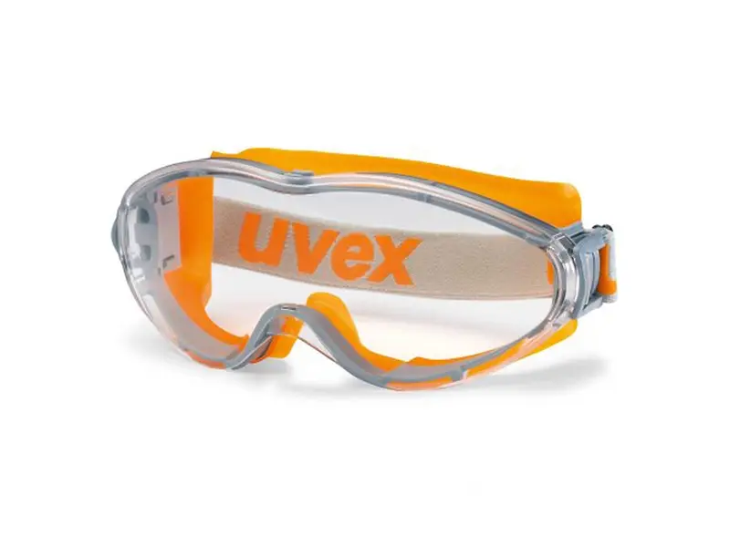 Uvex 9302245 wide-view goggles polycarbonate clear ventilated grey/orange