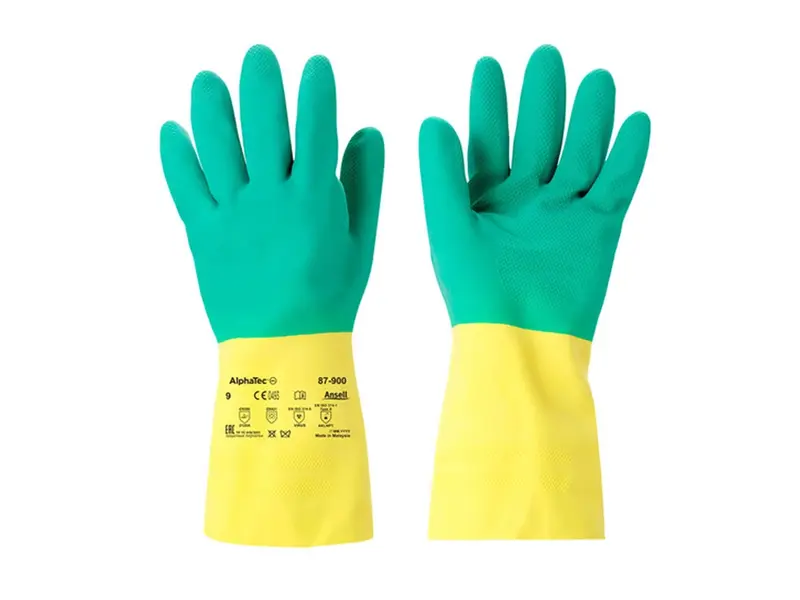 Ansell AlphaTec 87-900 glove neoprene/rubber latex chemical resistant size 10.5-11