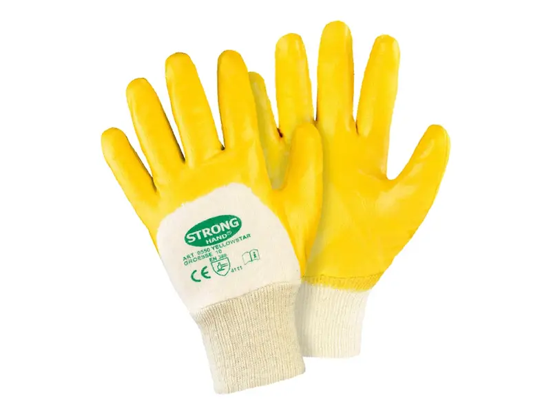 Gant NBR avec manchette Stronghand Yellowstar jaune taille 10