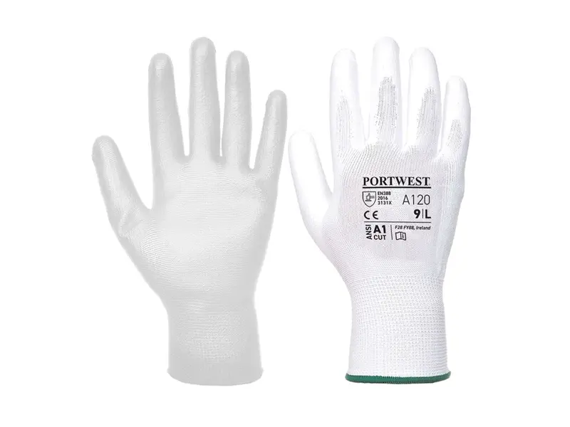 Portwest A120 handschoen PU coating mechanische bescherming wit