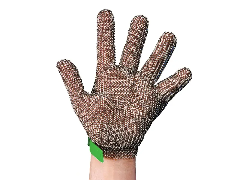 Stahlnetz Protec metalen handschoen RVS snijbestendig rood maat M
