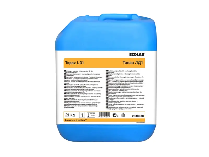 Ecolab Topaz LD1 agent nettoyant neutre avec booster de mousse 21 kg (NL)