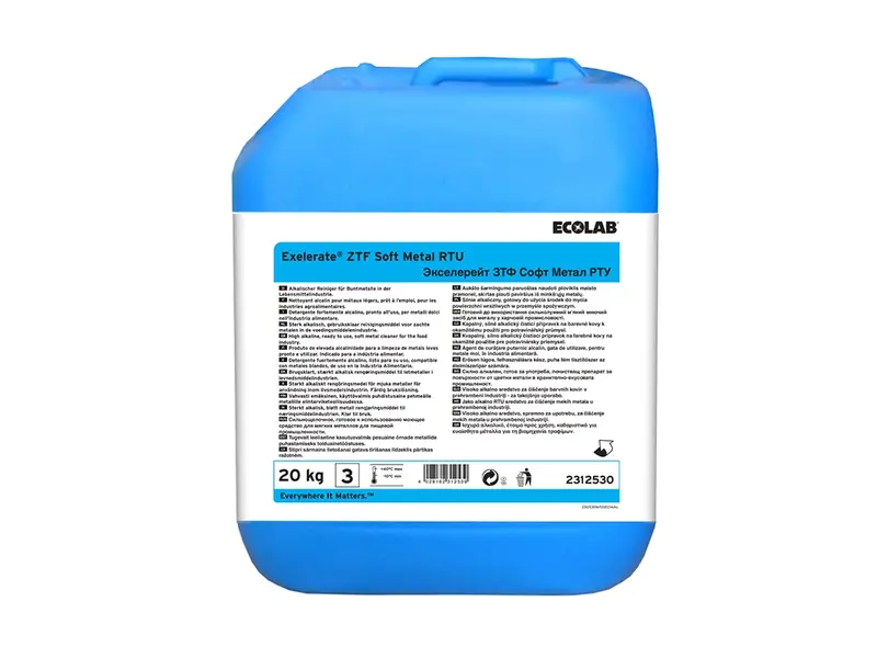 Ecolab Exelerate ZTF Soft Metal RTU agent de nettoyage 20 kg (NL)