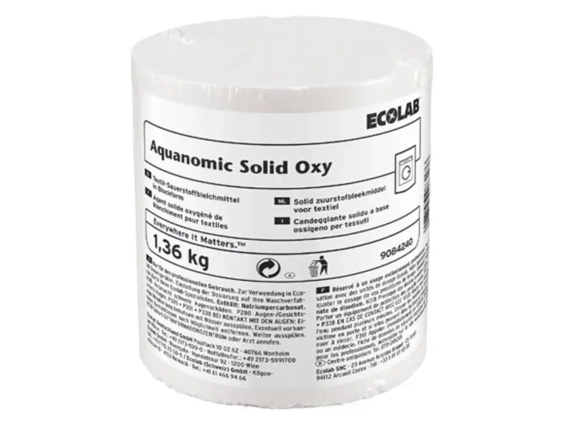 Ecolab Aquanomic Solid Oxy wasmiddel zuurstofbleek 1,36 kg