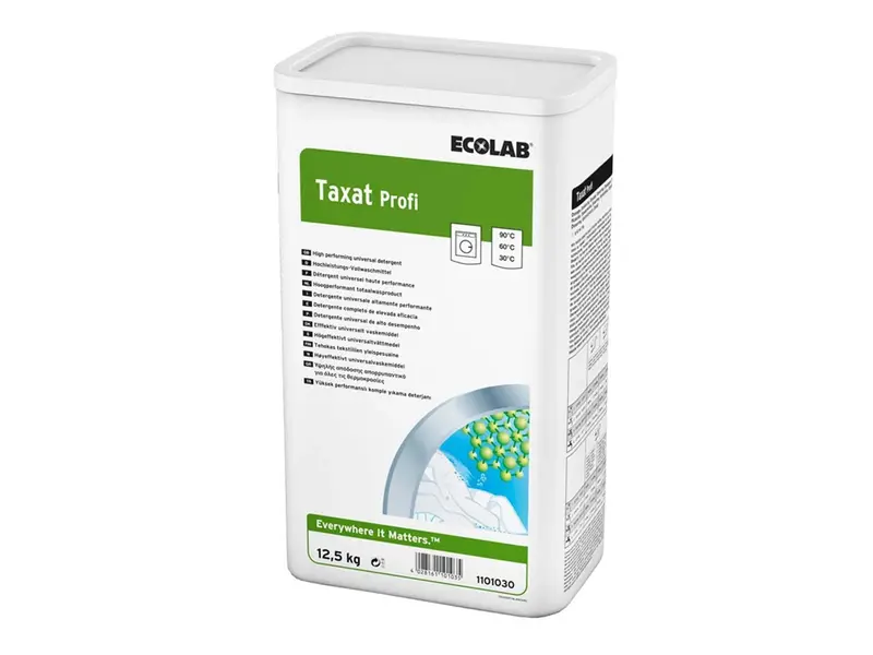 Lessive en poudre universelle Ecolab Taxat Profi en tambour de 12,5 kg