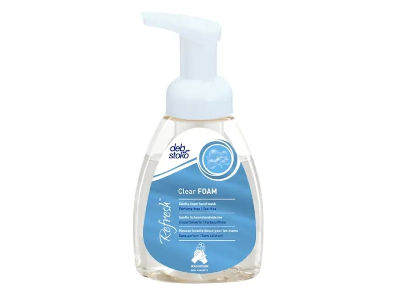 Savon pour les mains moussant transparent Deb Refresh 250 ml