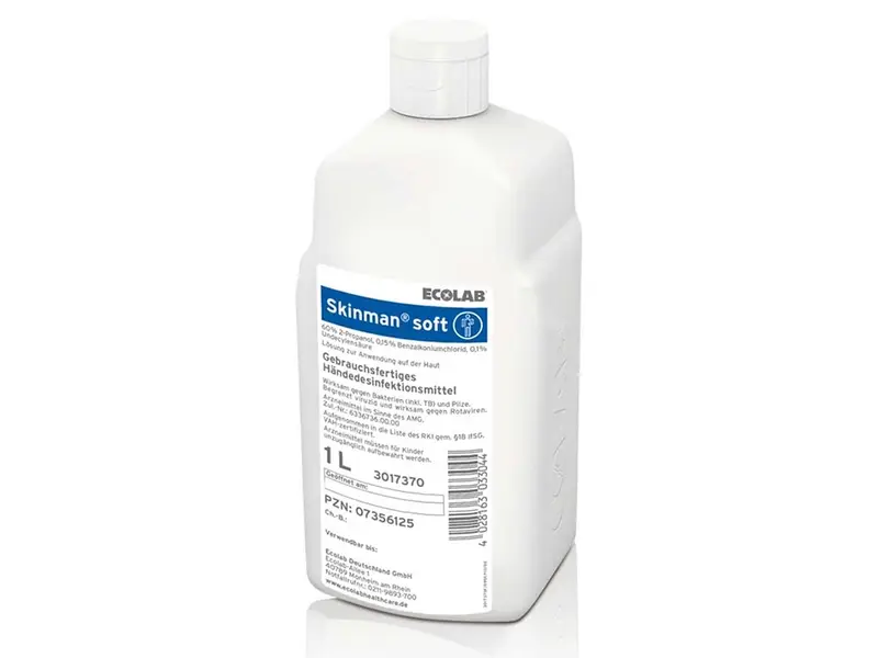 Solution hydroalcoolique pour les mains Ecolab Skinman Soft Protect 1 litre
